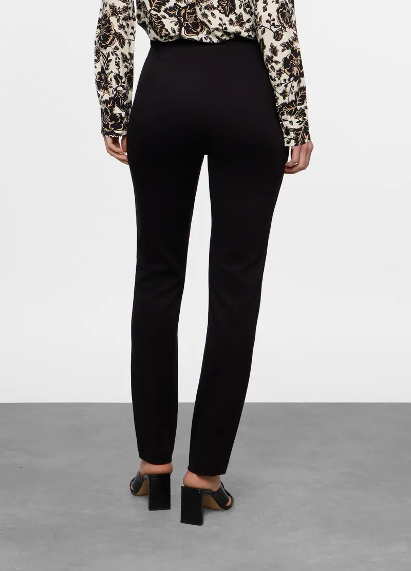 Pantaloni In Punto Milano Stretch Donna, Nero miniatura 2