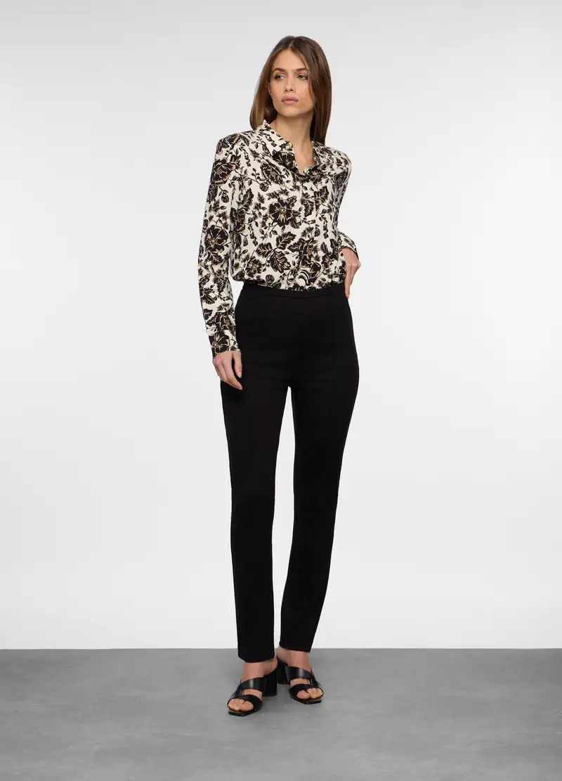 Pantaloni In Punto Milano Stretch Donna, Nero
