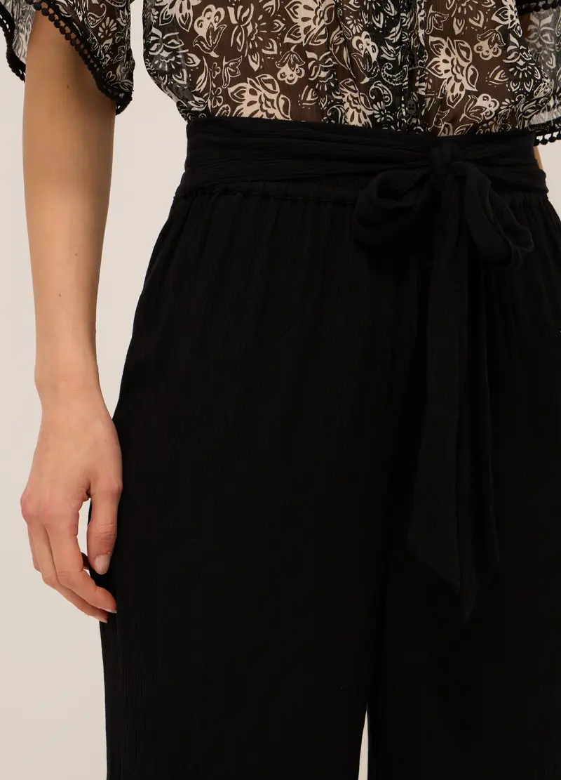 Upim, Pantaloni In Pura Viscosa Creponne Donna, Nero, Taglia: S miniatura 2