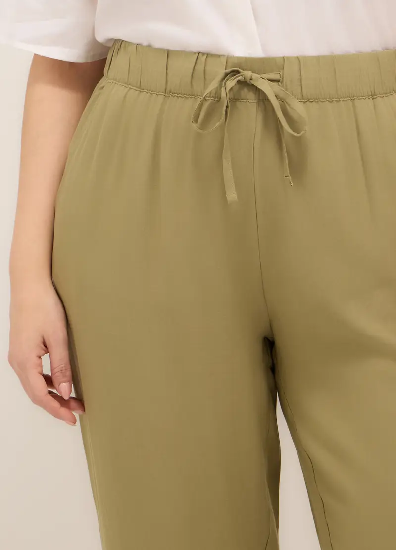 Upim, Pantaloni In Pura Viscosa Donna Curvy, Verde salvia, Taglia: S miniatura 2