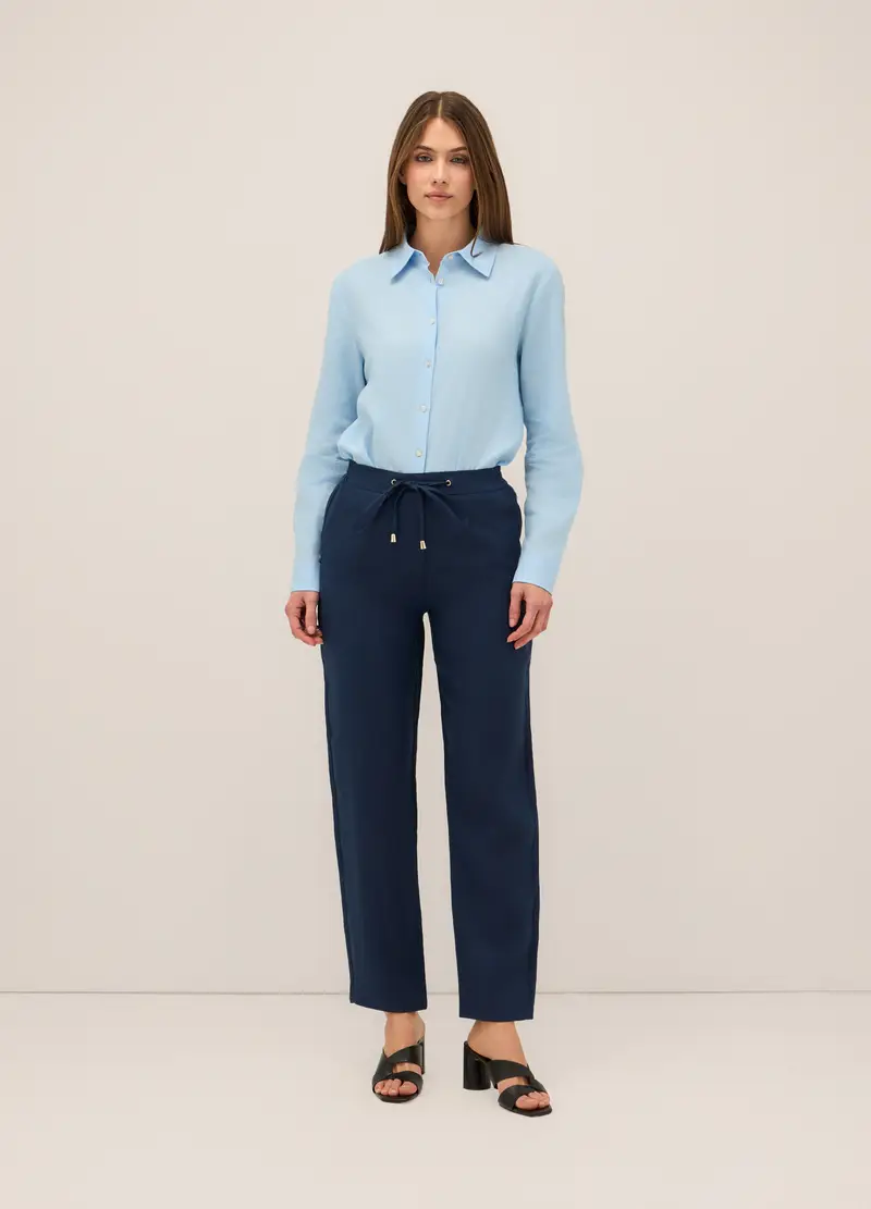 Upim, Pantaloni In Puro Lino Donna, Blu navy, Taglia: S