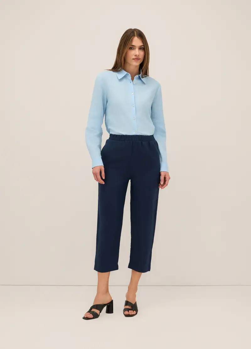 Upim, Pantaloni In Puro Lino Donna, Blu navy, Taglia: S