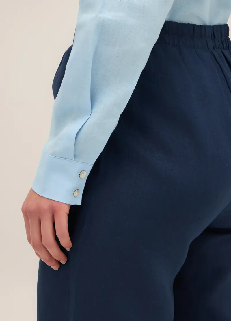 Upim, Pantaloni In Puro Lino Donna, Blu navy, Taglia: S miniatura 2