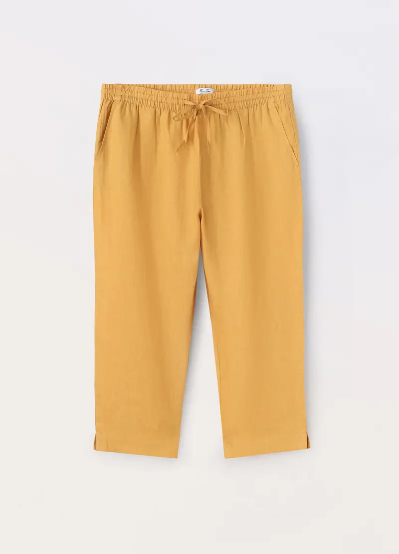 Upim, Pantaloni In Puro Lino Donna Curvy, Arancione tangerine, Taglia: S