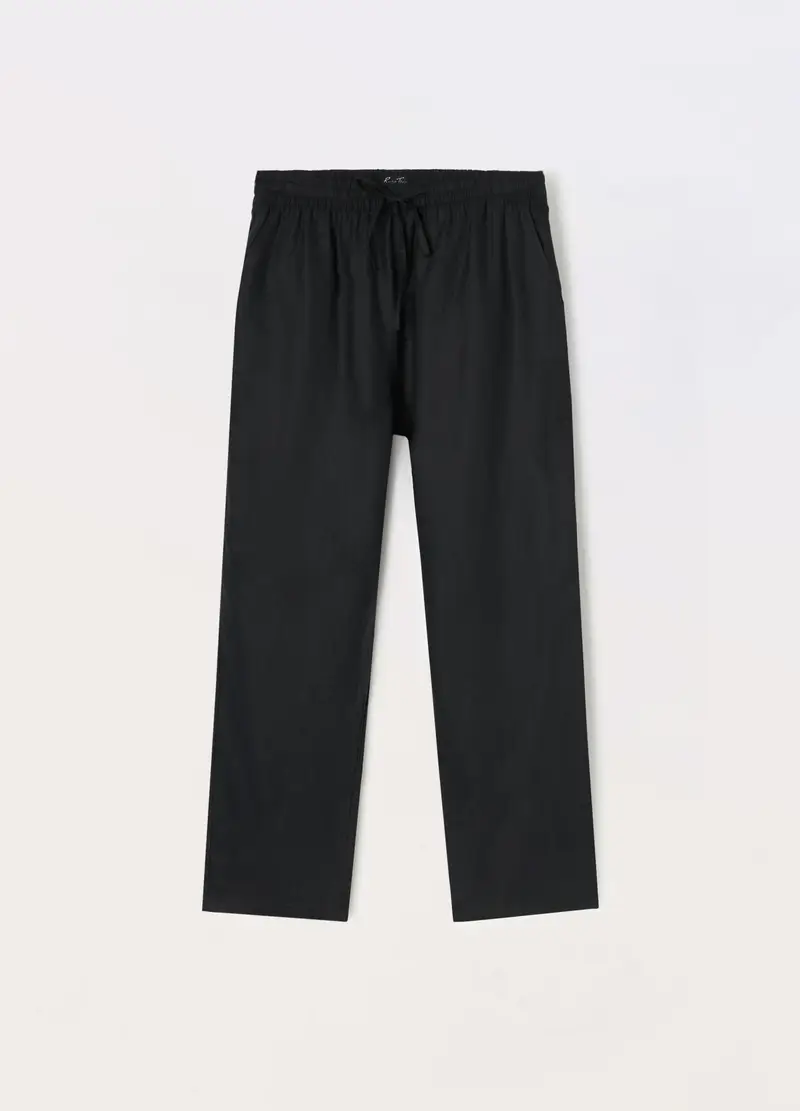 Upim, Pantaloni In Puro Lino Donna Curvy, Nero, Taglia: S