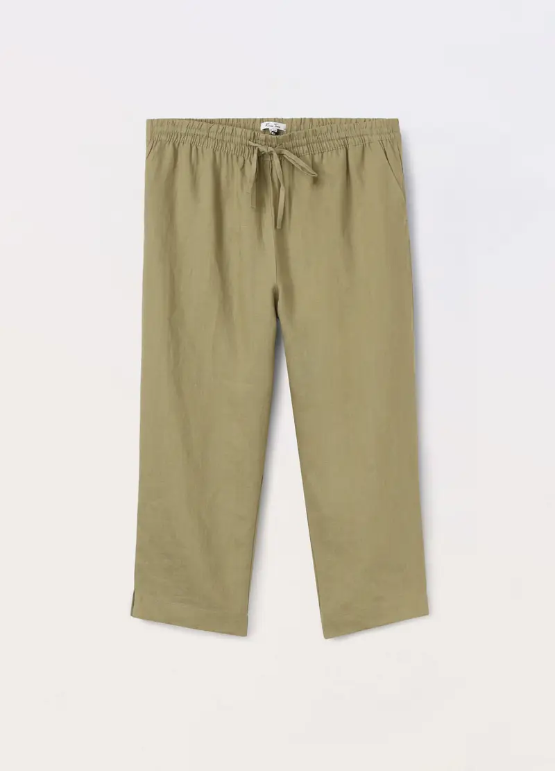 Upim, Pantaloni In Puro Lino Donna Curvy, Verde salvia, Taglia: S