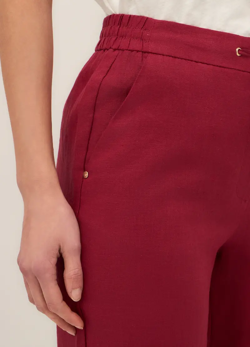 Upim, Pantaloni In Puro Lino Donna, Rosso aragosta, Taglia: S miniatura 2