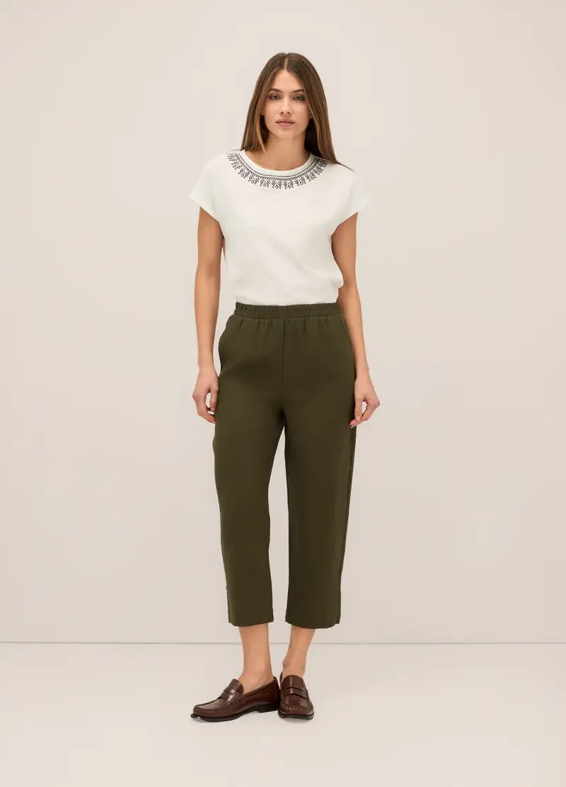 Upim, Pantaloni In Puro Lino Donna, Verde oliva, Taglia: M