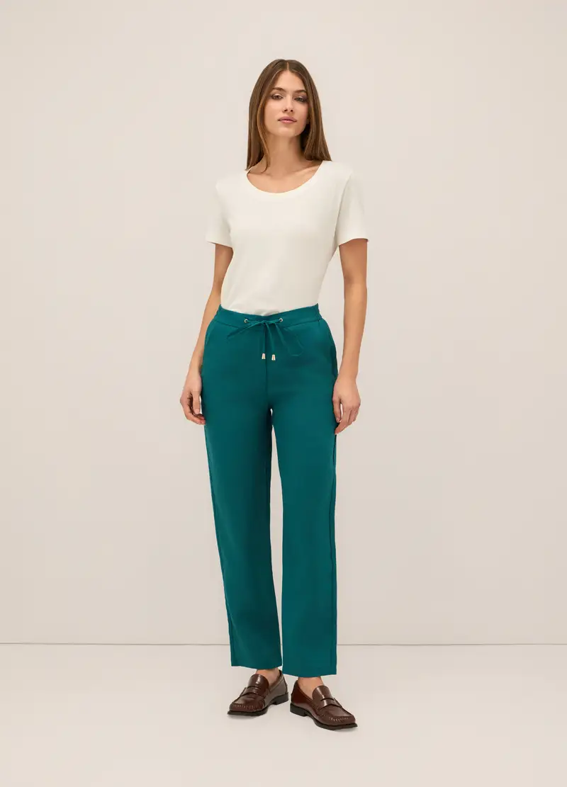 Upim, Pantaloni In Puro Lino Donna, Verde ottanio, Taglia: M