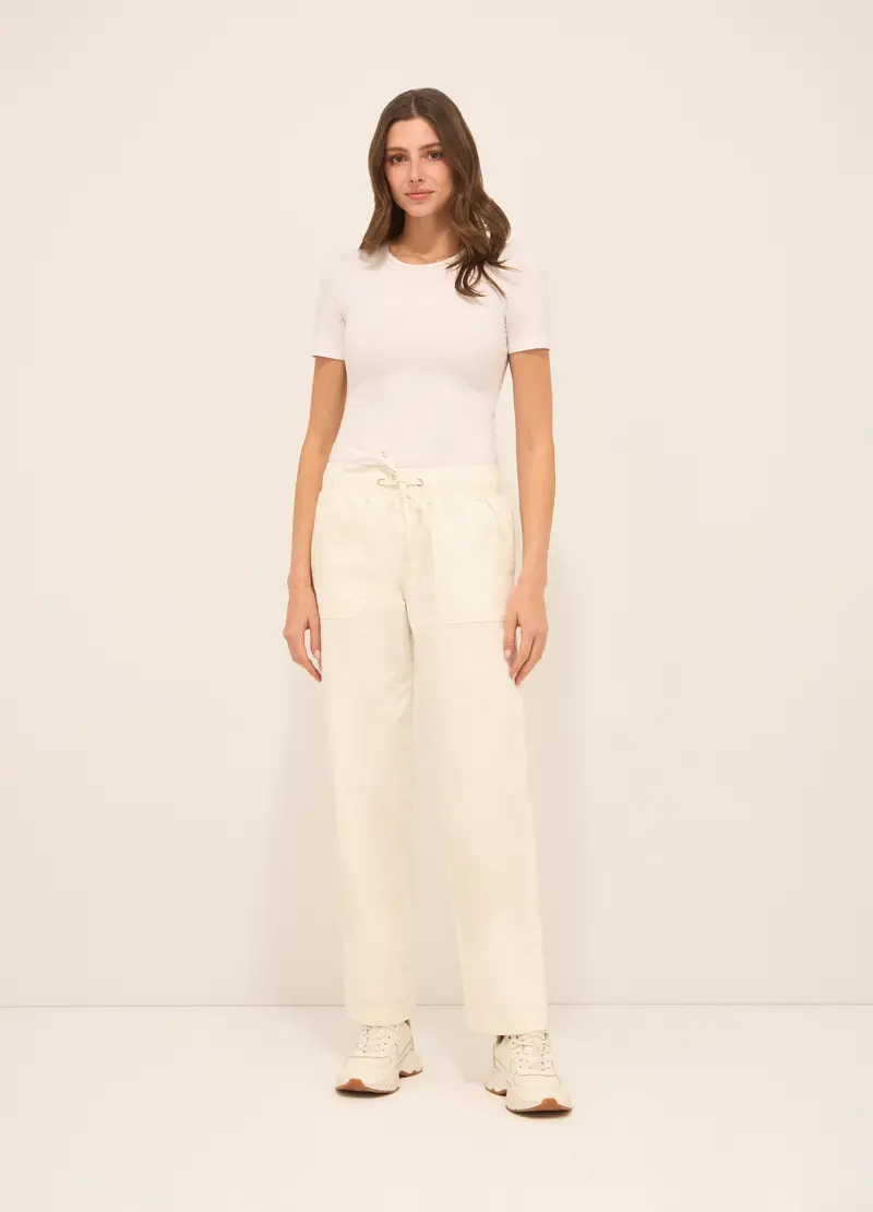 Upim, Pantaloni In Stretch Denim Di Misto Cotone Donna, Bianco panna, Taglia: XS