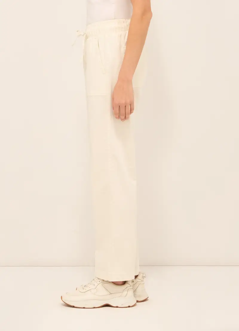 Upim, Pantaloni In Stretch Denim Di Misto Cotone Donna, Bianco panna, Taglia: XS miniatura 2