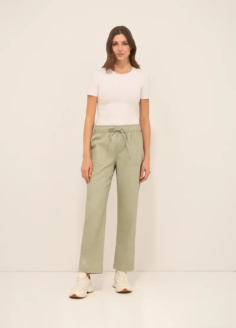 Upim, Pantaloni In Stretch Denim Di Misto Cotone Donna, Verde chiaro, Taglia: XS