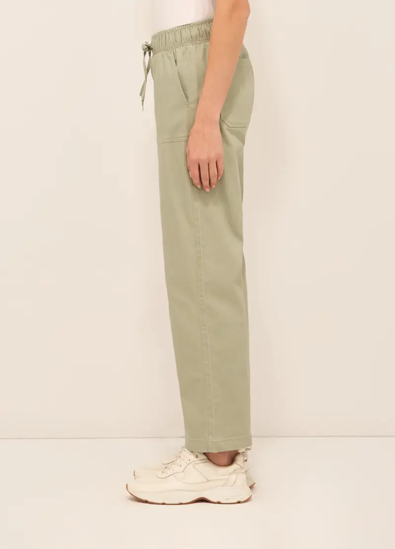Upim, Pantaloni In Stretch Denim Di Misto Cotone Donna, Verde chiaro, Taglia: XS miniatura 2