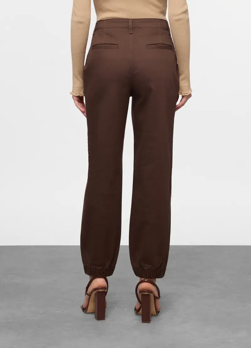 Pantaloni In Stretch Denim Regular Fit Donna, Marrone cioccolato miniatura 2