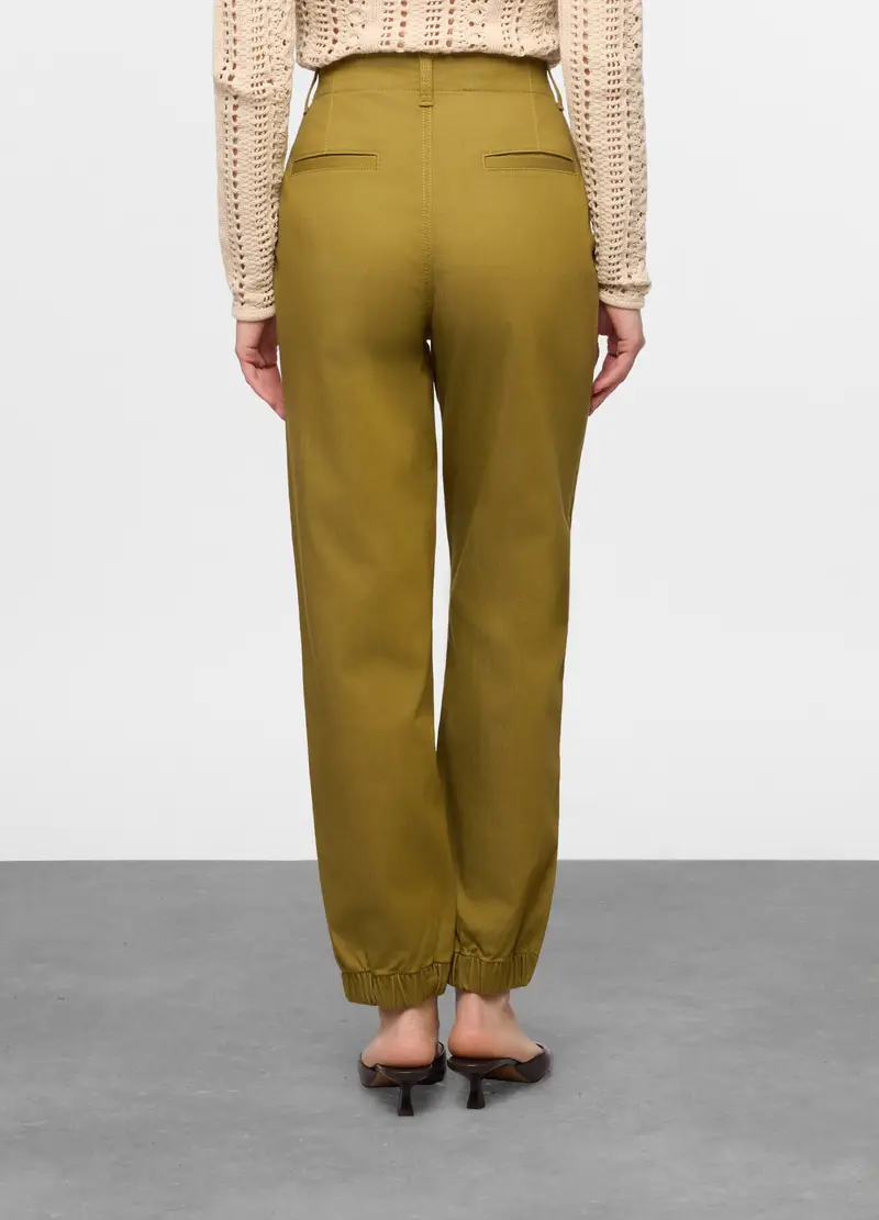 Pantaloni In Stretch Denim Regular Fit Donna, Verde scuro miniatura 2