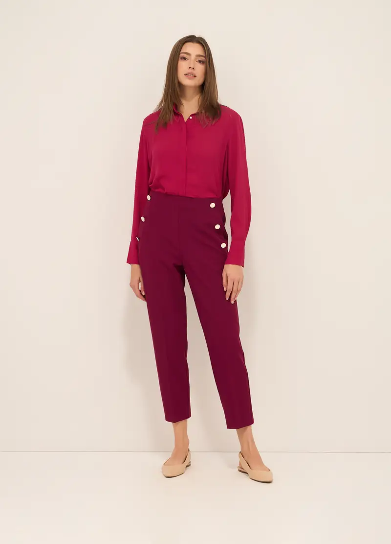 Upim, Pantaloni In Tessuto Stretch Donna, Rosso ciliegia, Taglia: S
