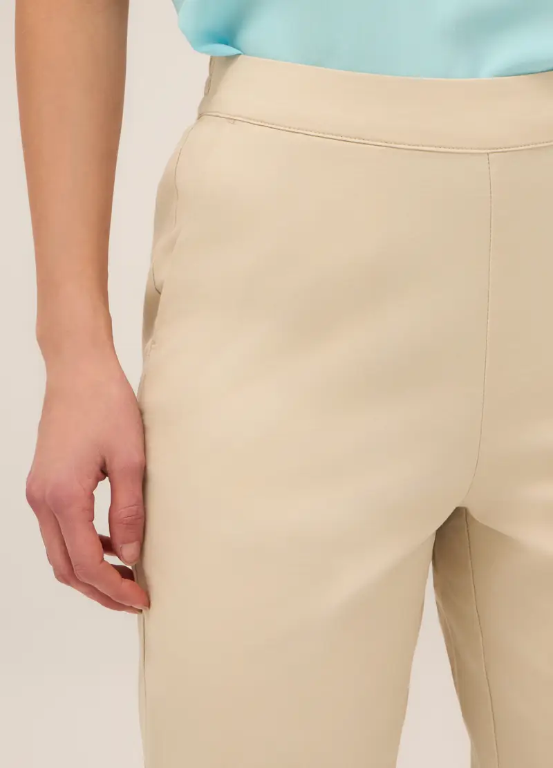 Upim, Pantaloni In Twill Di Cotone Stretch Donna, Beige, Taglia: S miniatura 2