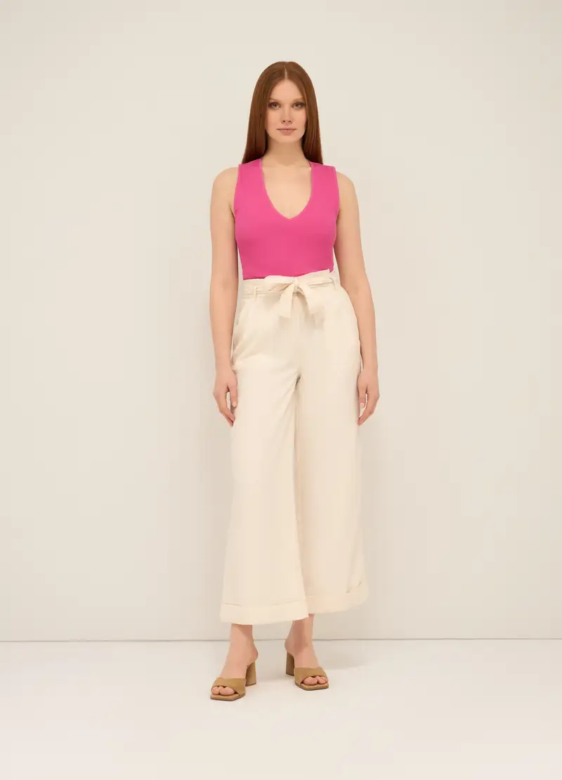 Upim, Pantaloni In Twill Stretch Donna, Bianco gesso, Taglia: XS