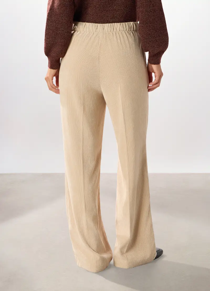 Pantaloni In Velluto A Coste Donna, Bianco avorio miniatura 2