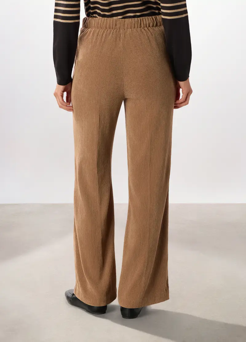 Pantaloni In Velluto A Coste Donna, Marrone chiaro miniatura 2