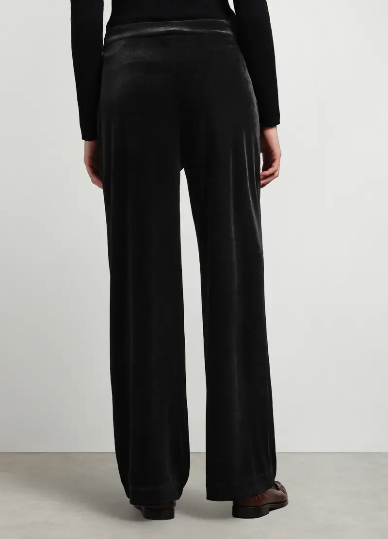 Pantaloni In Velluto Donna, Nero miniatura 2