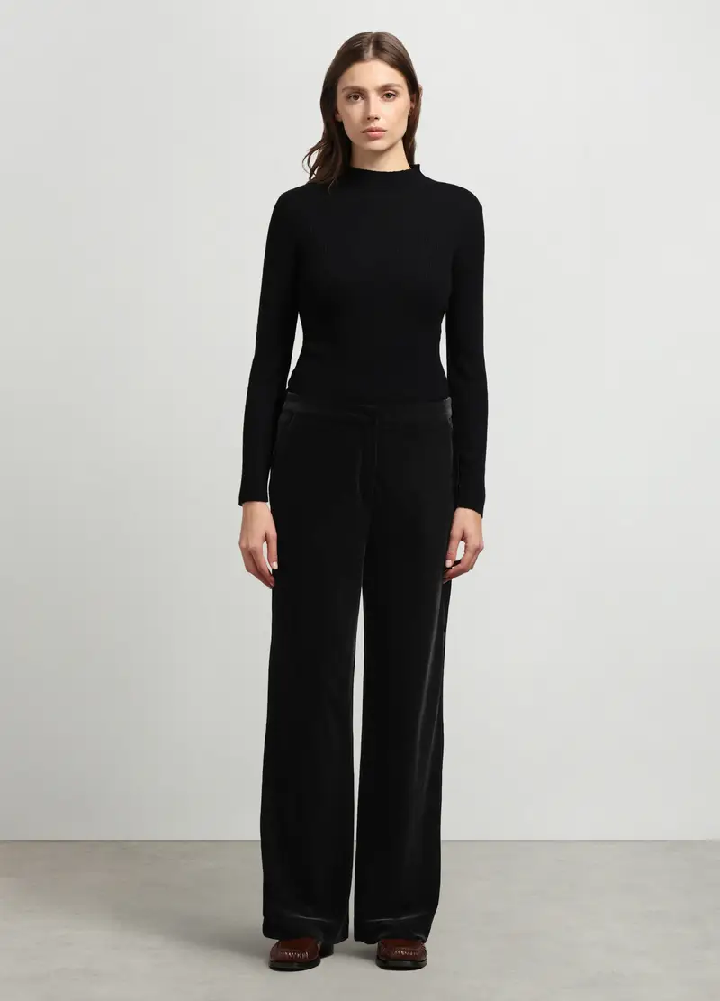 Pantaloni In Velluto Donna, Nero