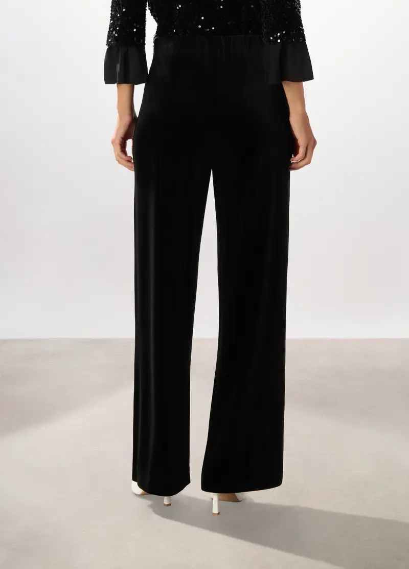 Pantaloni In Velluto Donna, Nero miniatura 2