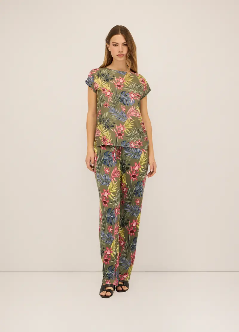 Upim, Pantaloni In Viscosa Stretch Donna, Verde oliva, Taglia: S