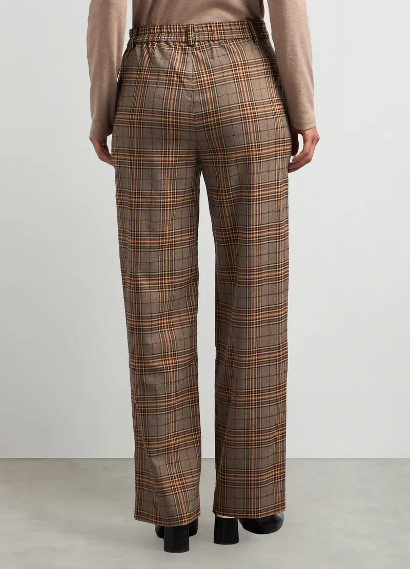 Pantaloni Jacquard In Misto Viscosa Donna, Marrone chiaro miniatura 2