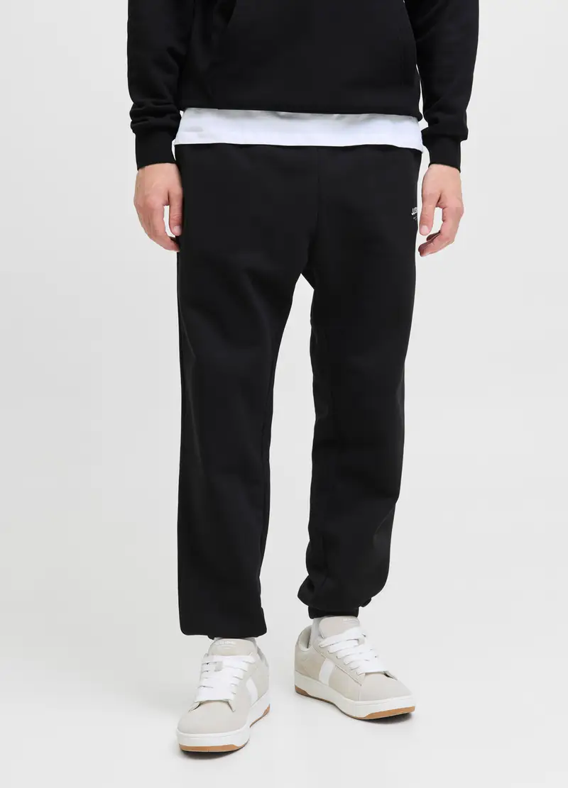 Pantaloni Jogging In Felpa Di Cotone Uomo, Unisex, Nero miniatura 2