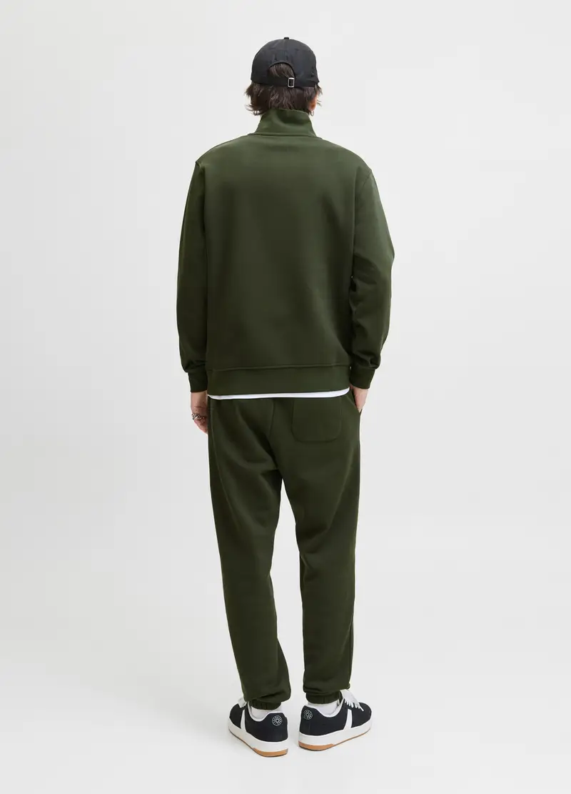 Pantaloni Jogging In Felpa Di Cotone Uomo, Unisex, Verde scuro miniatura 3