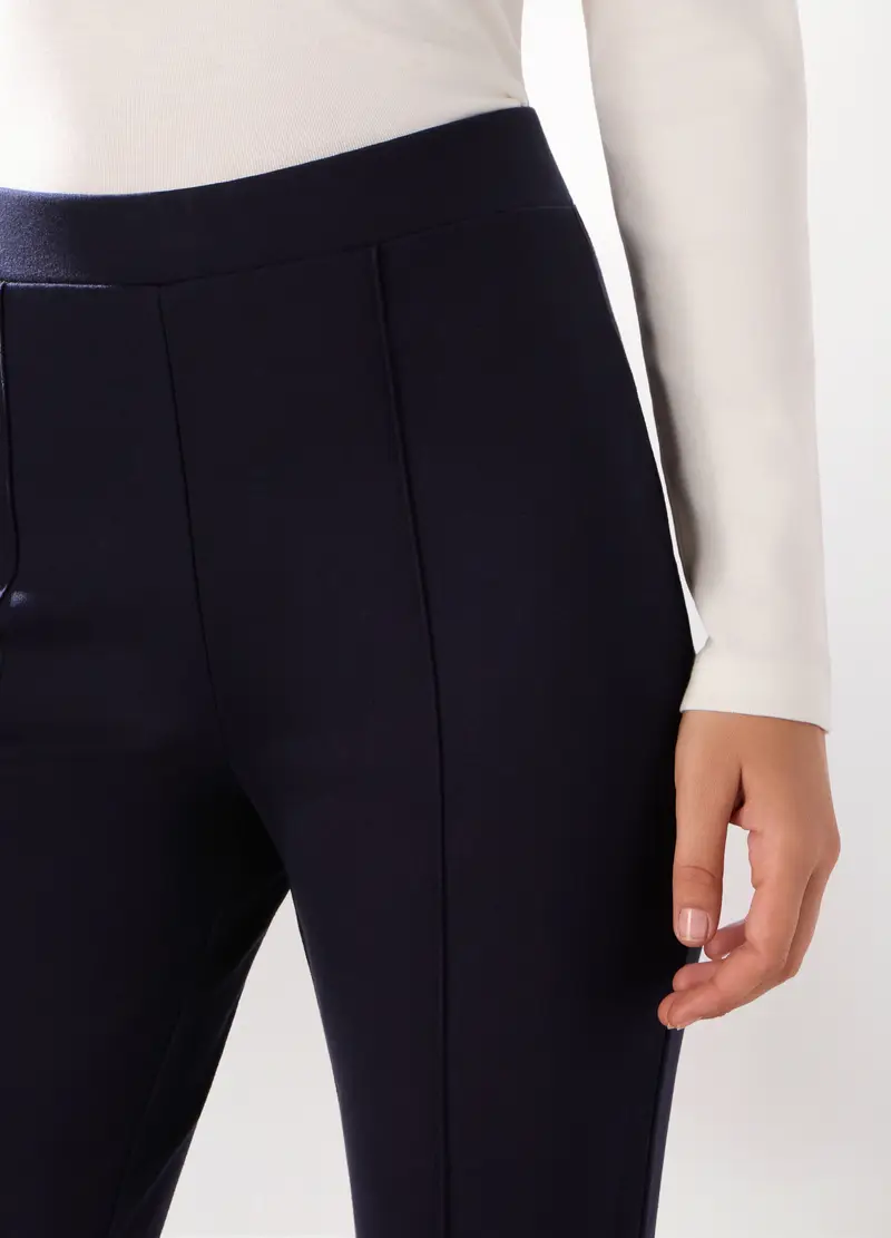 Upim, Pantaloni Lunghi In Punto Milano Donna, Blu navy, Taglia: M miniatura 2