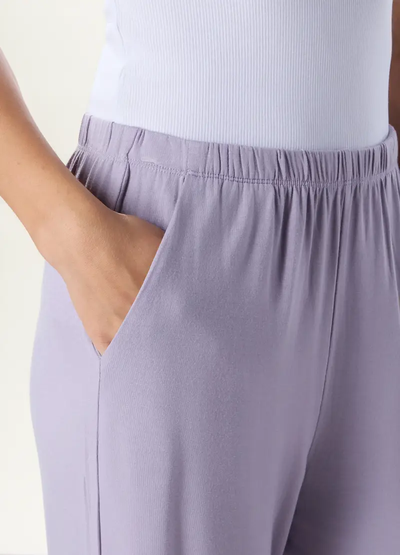 Upim, Pantaloni Lunghi Pigiama In Jersey Stretch Donna, Viola lilla, Taglia: S miniatura 2