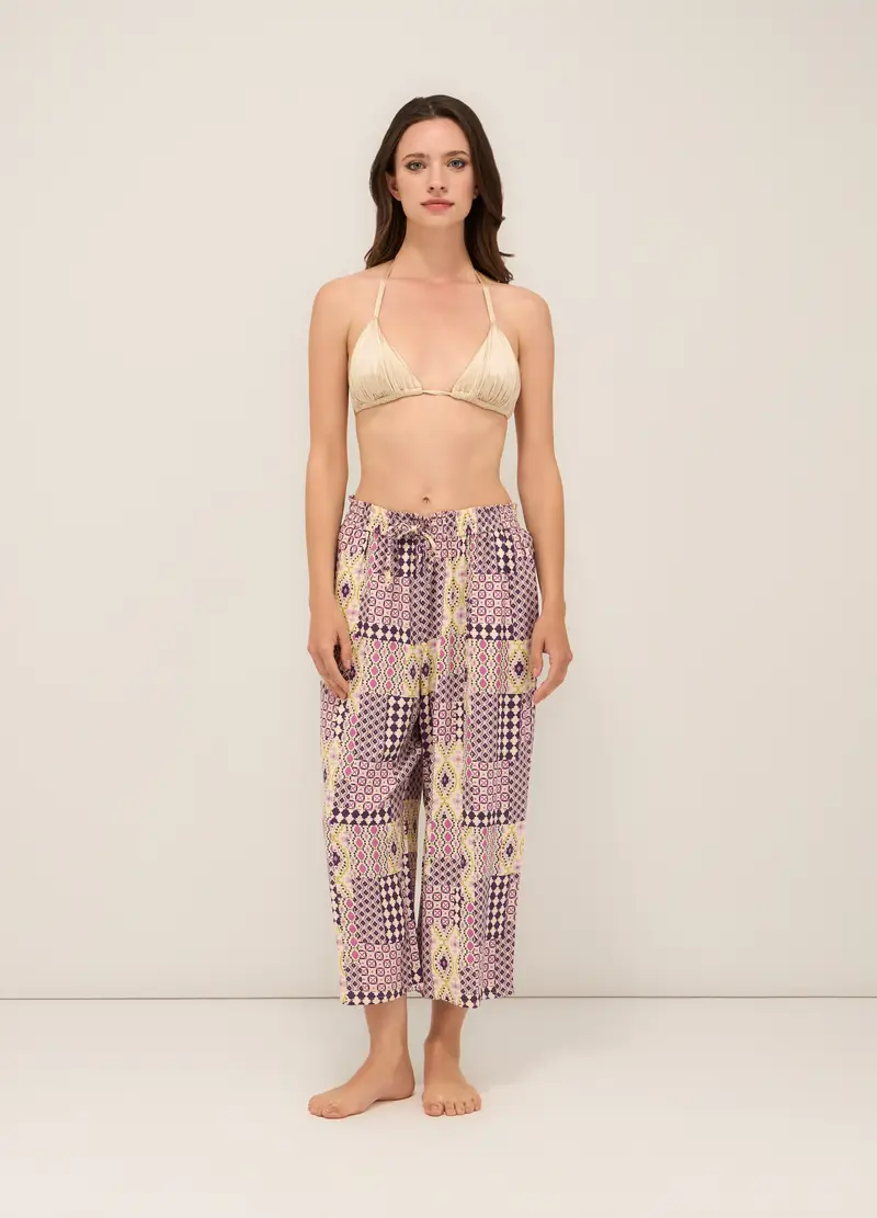 Upim, Pantaloni Lunghi Pigiama In Pura Viscosa Donna, Beige chiaro, Taglia: S