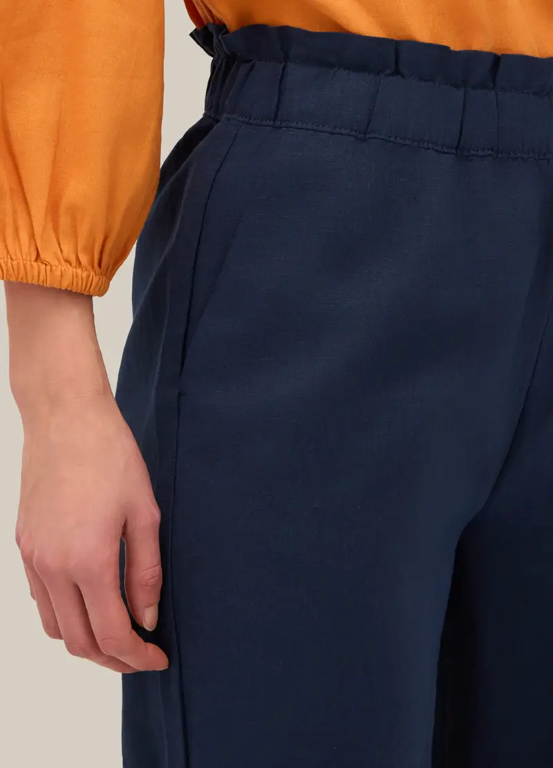 Upim, Pantaloni Misto Lino Donna, Blu navy, Taglia: M miniatura 2