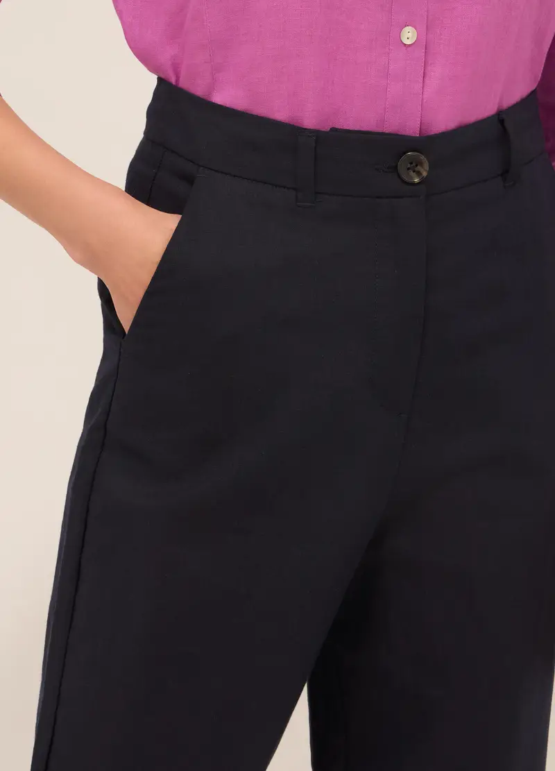 Upim, Pantaloni Misto Lino, Donna, Blu navy, Taglia: M miniatura 2