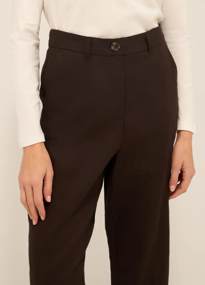 Upim, Pantaloni Misto Lino, Donna, Marrone scuro, Taglia: M miniatura 2