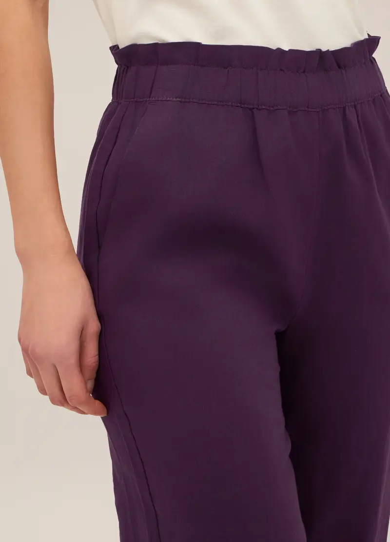 Upim, Pantaloni Misto Lino Donna, Viola vinaccia, Taglia: M miniatura 2