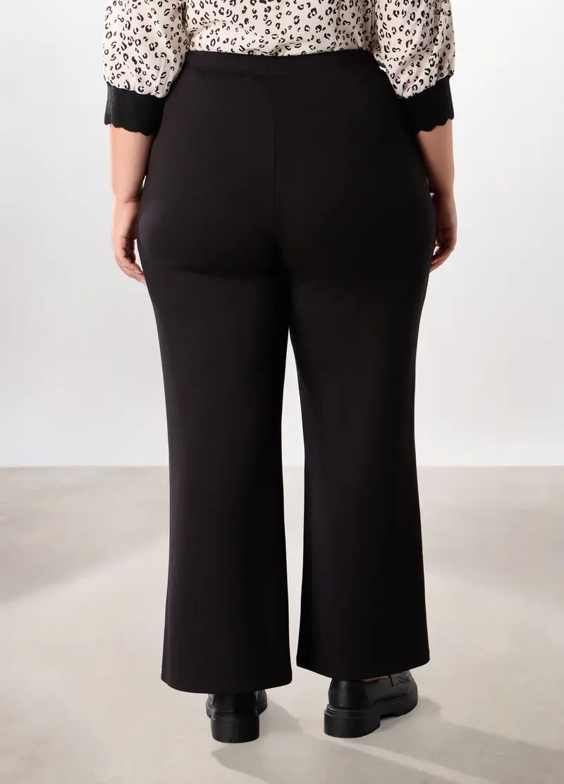 Pantaloni Misto Modal Donna Curvy, Nero miniatura 2