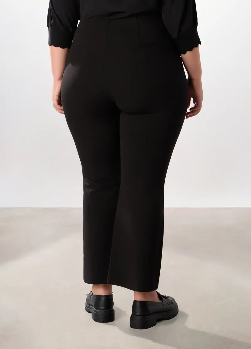 Pantaloni Misto Modal Donna Curvy, Nero miniatura 2