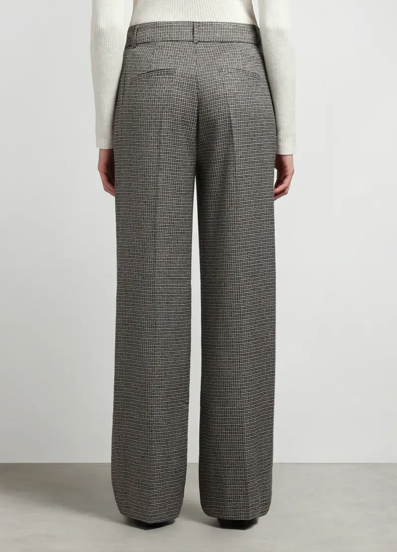 Pantaloni Misto Viscosa A Quadri Donna, Nero/Grigio miniatura 2