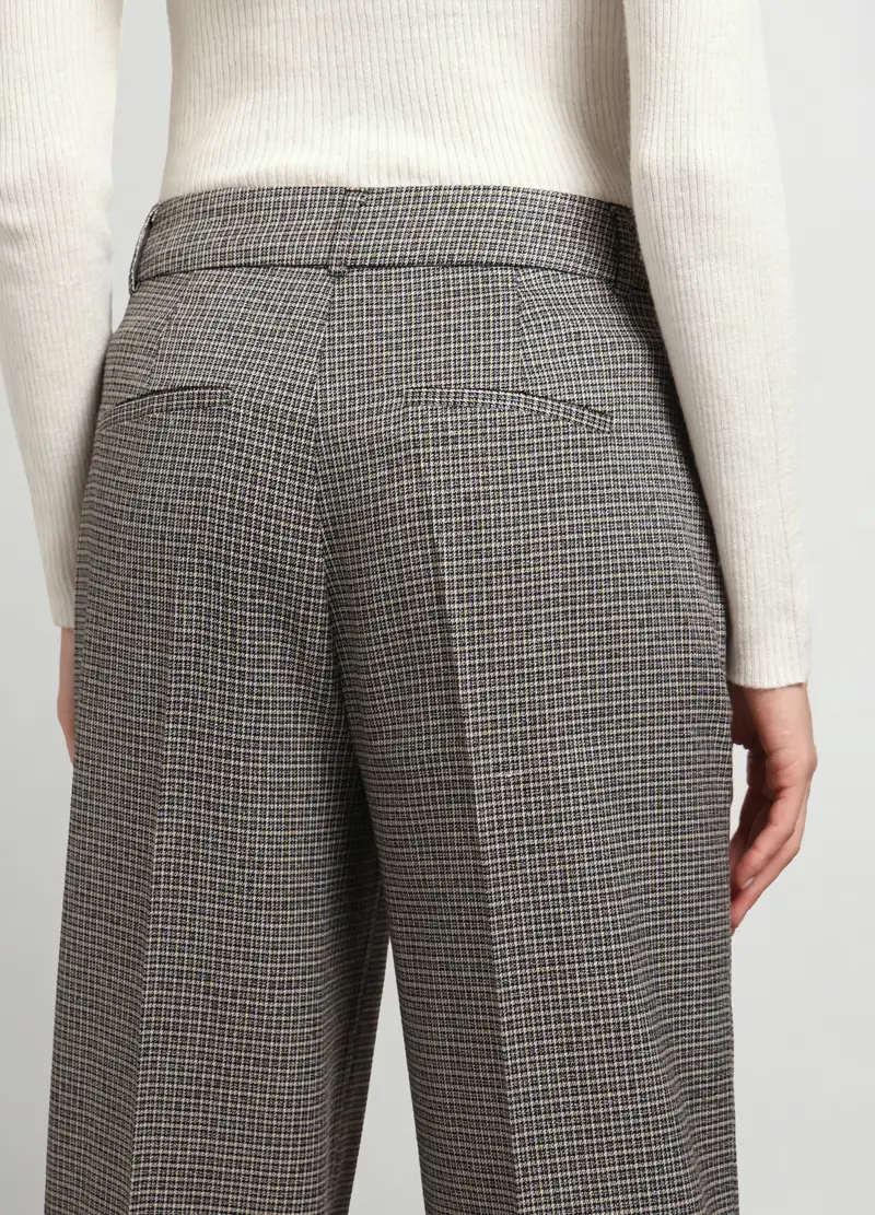 Pantaloni Misto Viscosa A Quadri Donna, Nero/Grigio miniatura 3