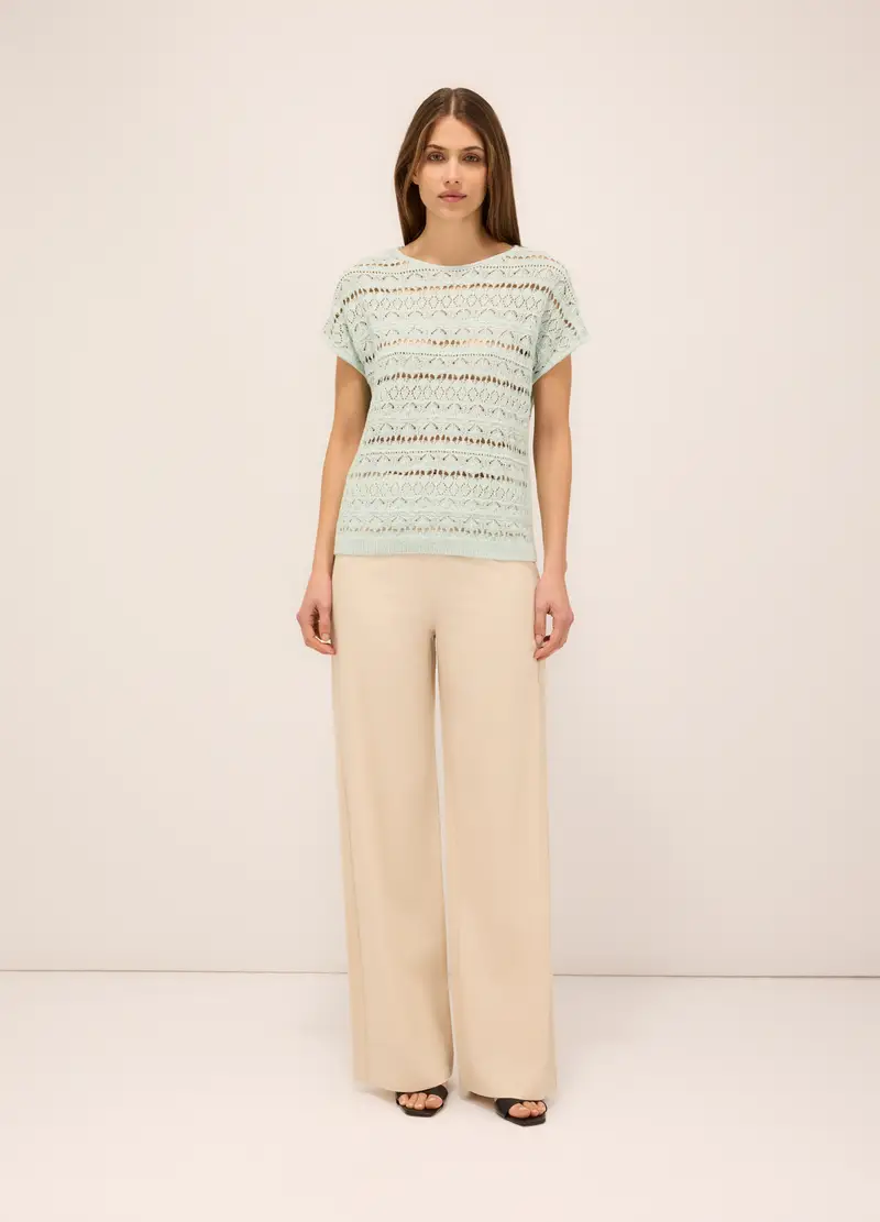 Pantaloni Misto Viscosa Donna, Beige chiaro