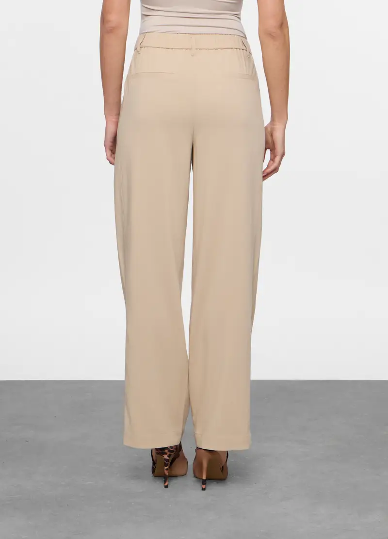 Pantaloni Misto Viscosa Donna, Beige chiaro miniatura 2
