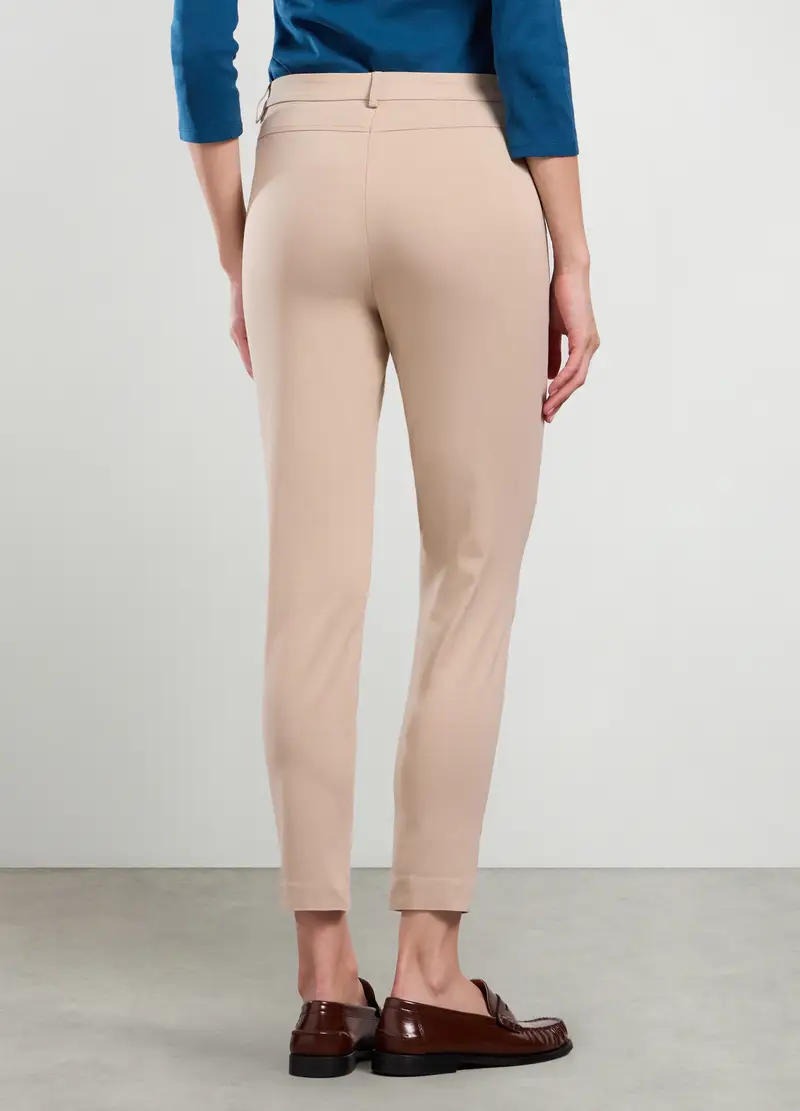 Pantaloni Misto Viscosa Donna, Bianco avorio miniatura 2