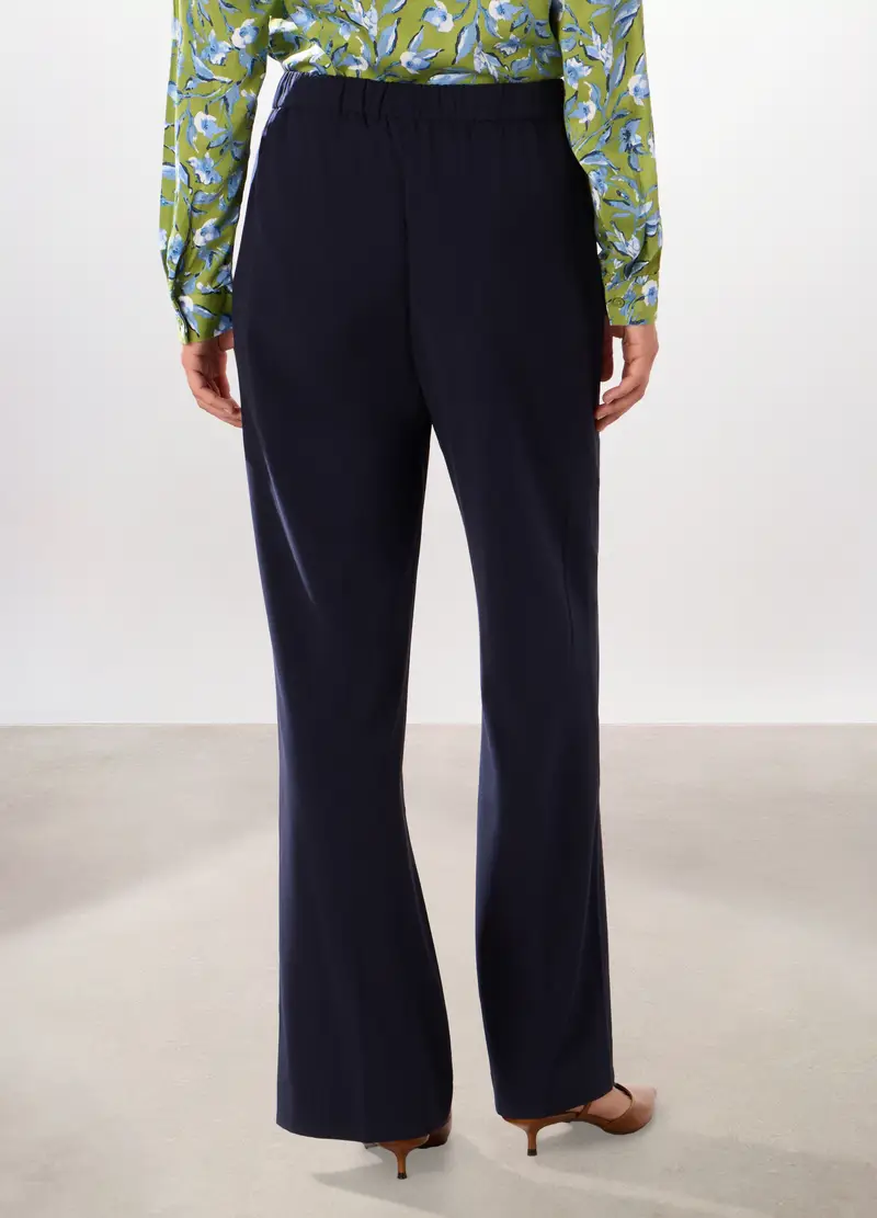 Pantaloni Misto Viscosa Donna, Blu navy miniatura 2