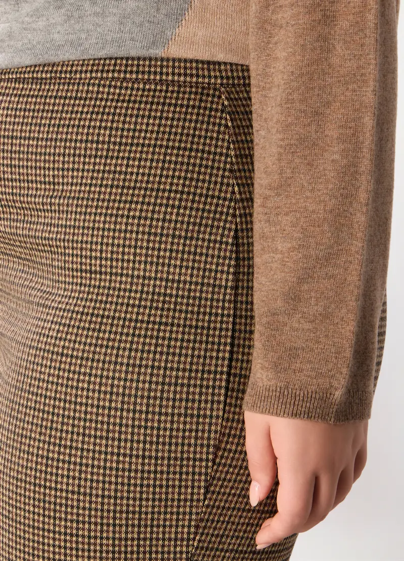 Pantaloni Misto Viscosa Donna Curvy, Marrone chiaro miniatura 3