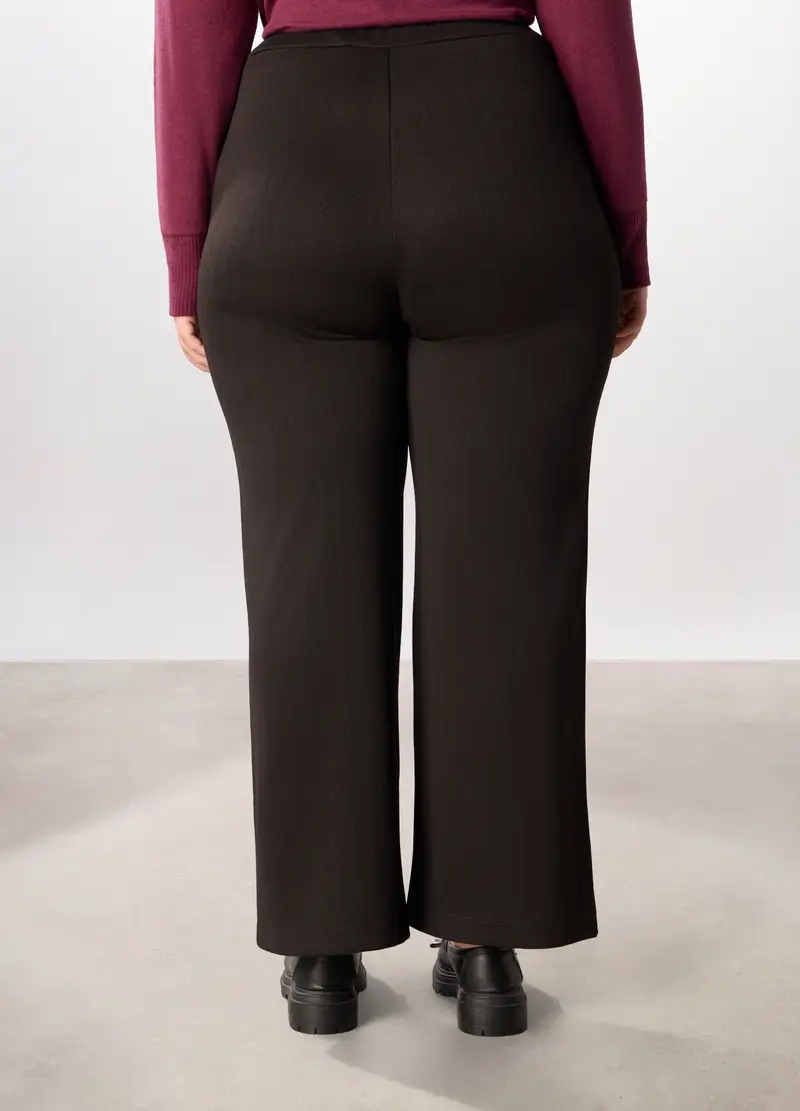 Pantaloni Misto Viscosa Donna Curvy, Marrone scuro miniatura 2