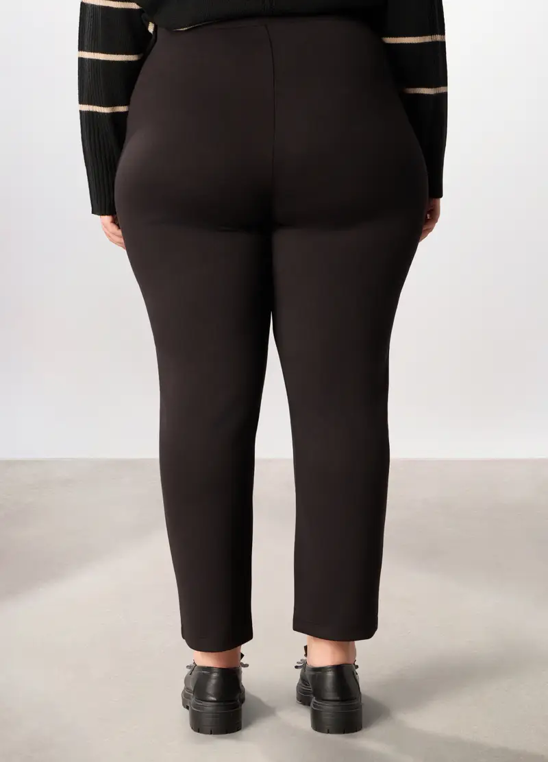 Pantaloni Misto Viscosa Donna Curvy, Nero miniatura 2