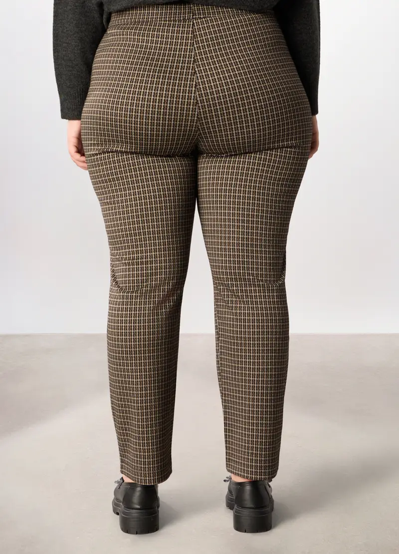 Pantaloni Misto Viscosa Donna Curvy, Nero/beige miniatura 2